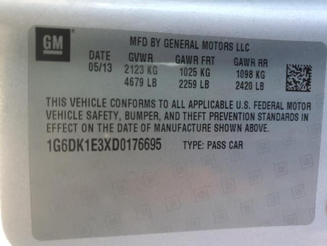 1G6DK1E3XD0176695 - 2013 CADILLAC CTS PERFORMANCE COLLECTION Silber Foto 12