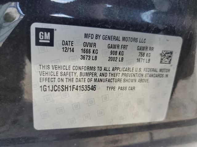 1G1JC6SH1F4153546 - 2015 CHEVROLET SONIC LT Czarny zdjęcie 14