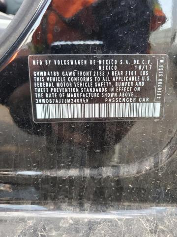 3VWDB7AJ7JM240959 - 2018 VOLKSWAGEN JETTA SE BLACK photo 12
