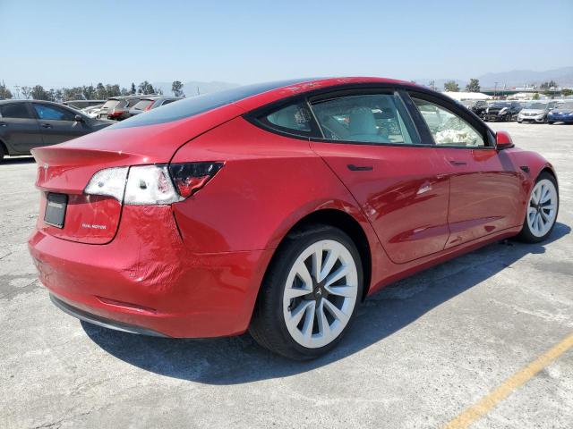 5YJ3E1EB8NF110348 - 2022 TESLA MODEL 3 红色 照片 3