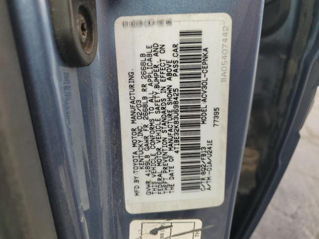 4T1BE32K83U698425 - 2003 TOYOTA CAMRY LE BLUE photo 13