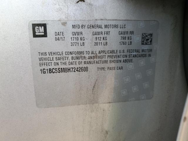 1G1BC5SM8H7242608 - 2017 CHEVROLET CRUZE LS SILVER photo 13