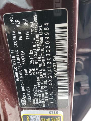 5XXGT4L30JG209984 - 2018 KIA OPTIMA LX MAROON photo 13