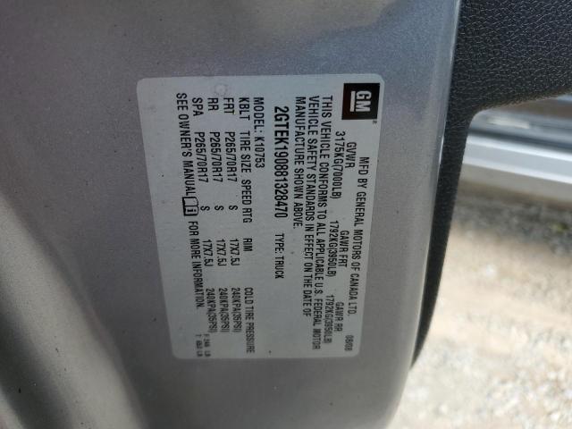 2GTEK190881328470 - 2008 GMC SIERRA K1500 GRAY photo 12