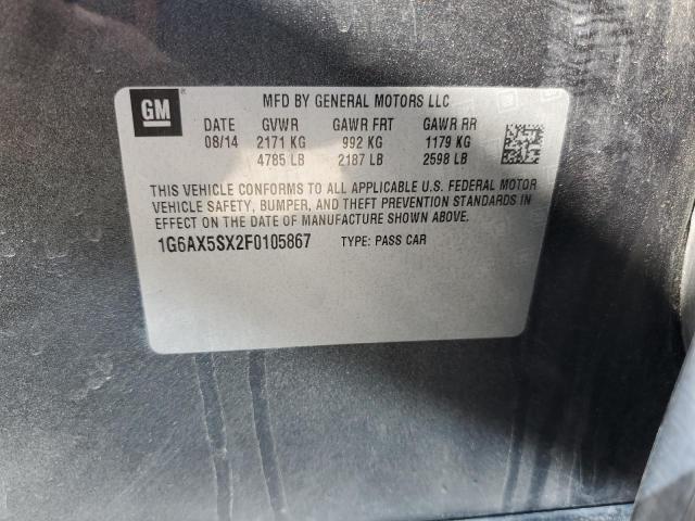 1G6AX5SX2F0105867 - 2015 CADILLAC CTS LUXURY COLLECTION رمادي صورة 13