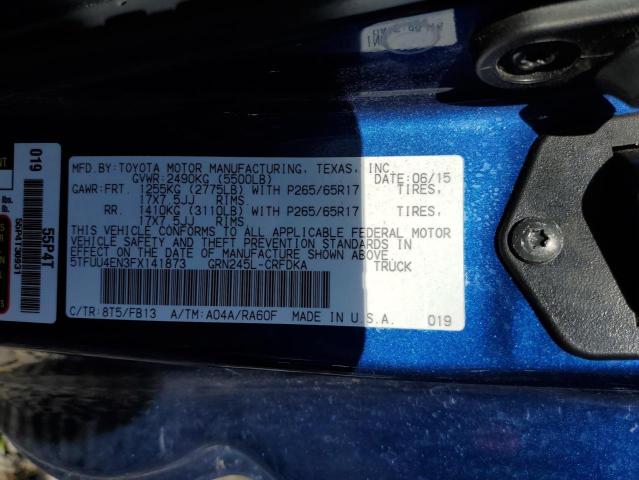 5TFUU4EN3FX141873 - 2015 TOYOTA TACOMA ACCESS CAB ლურჯი ფოტო 13