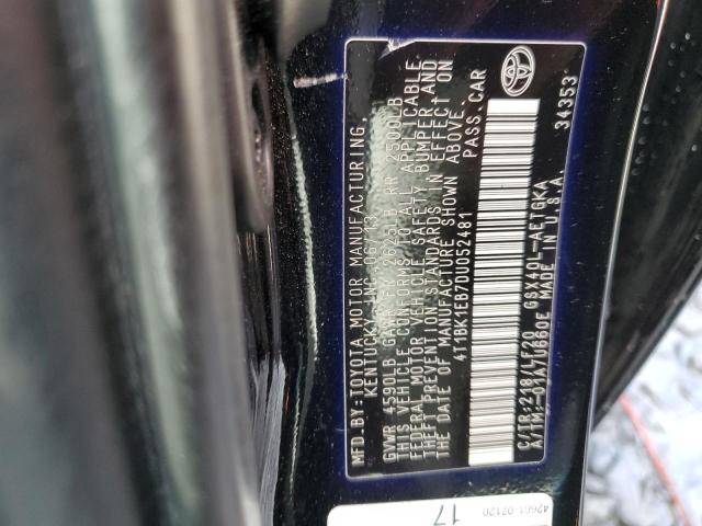 4T1BK1EB7DU052481 - 2013 TOYOTA AVALON BASE 黑色 照片 12