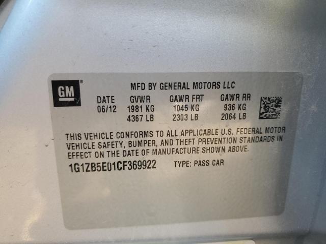 1G1ZB5E01CF369922 - 2012 CHEVROLET MALIBU LS SILVER photo 13