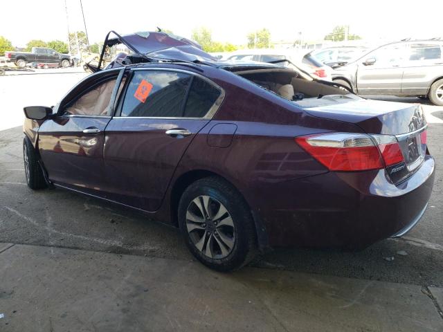 1HGCR2F31DA061584 - 2013 HONDA ACCORD LX MAROON photo 2