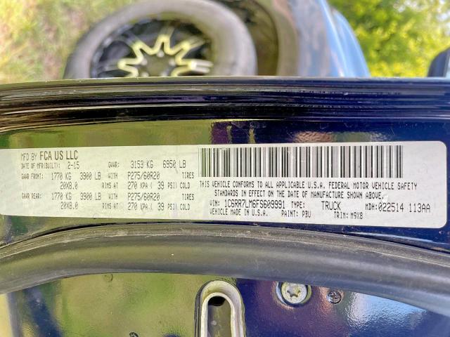 1C6RR7LM6FS609991 - 2015 RAM 1500 SLT BLUE photo 10