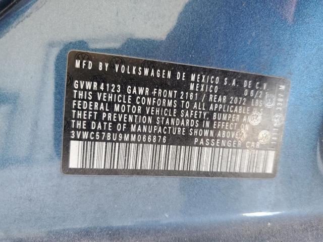 3VWC57BU9MM066876 - 2021 VOLKSWAGEN JETTA S ლურჯი ფოტო 13