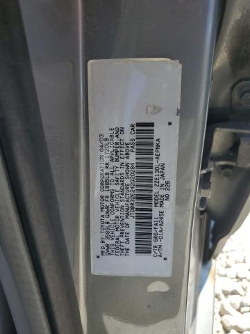 JTDBR32E242020284 - 2004 TOYOTA COROLLA CE SILVER photo 12