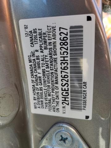 2HGES26763H528627 - 2003 HONDA CIVIC EX GOLD photo 12