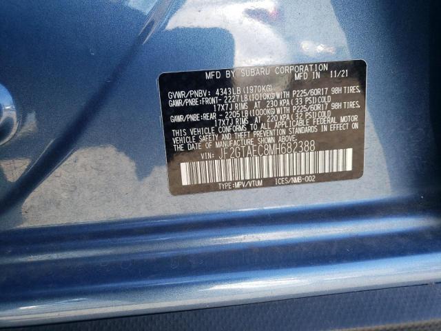 JF2GTAEC8MH682388 - 2021 SUBARU CROSSTREK PREMIUM ლურჯი ფოტო 12