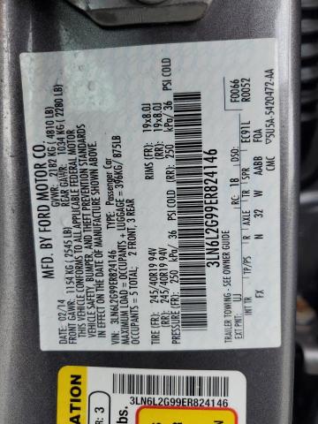 3LN6L2G99ER824146 - 2014 LINCOLN MKZ GRAY photo 12