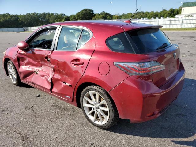 JTHKD5BHXB2008173 - 2011 LEXUS CT 200 RED photo 2