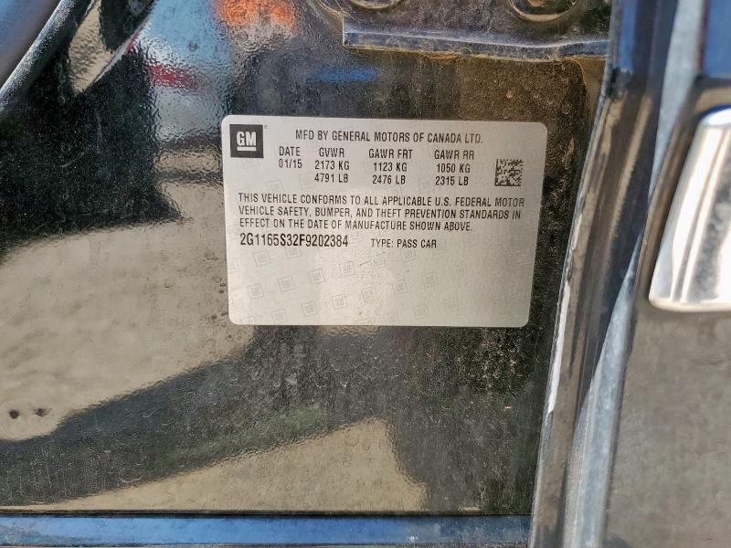 2G1165S32F9202384 - 2015 CHEVROLET IMPALA LTZ BLACK photo 12