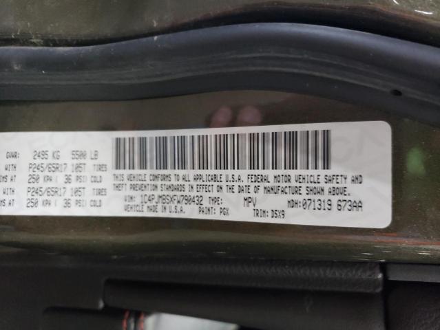 1C4PJMBSXFW790432 - 2015 JEEP CHEROKEE TRAILHAWK GREEN photo 12