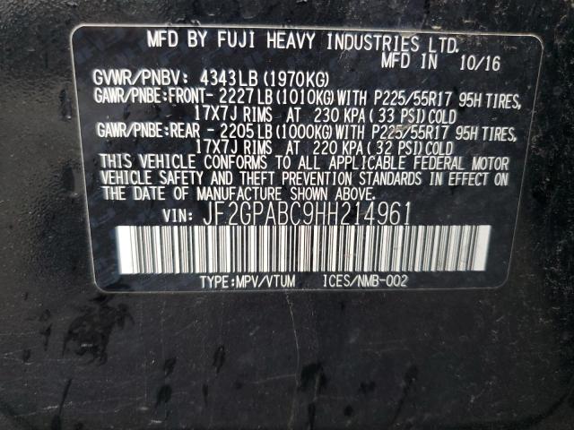 JF2GPABC9HH214961 - 2017 SUBARU CROSSTREK PREMIUM 黑色 照片 13