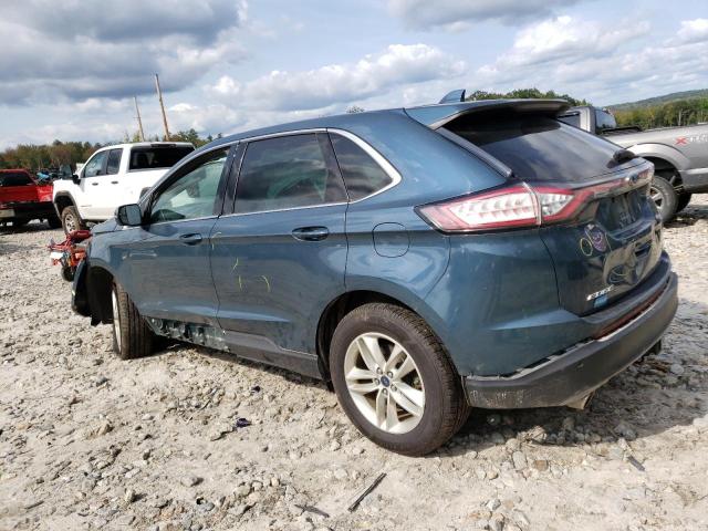 2FMPK4J8XGBC48636 - 2016 FORD EDGE SEL BLUE photo 2