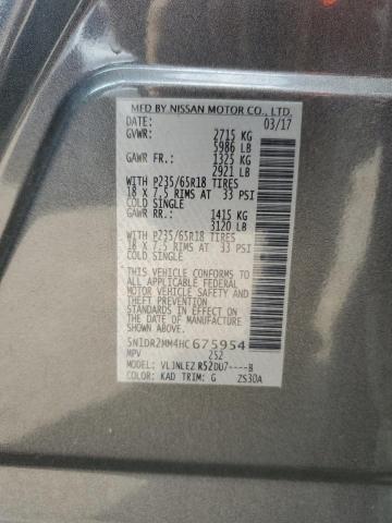 5N1DR2MM4HC675954 - 2017 NISSAN PATHFINDER S GRAY photo 12