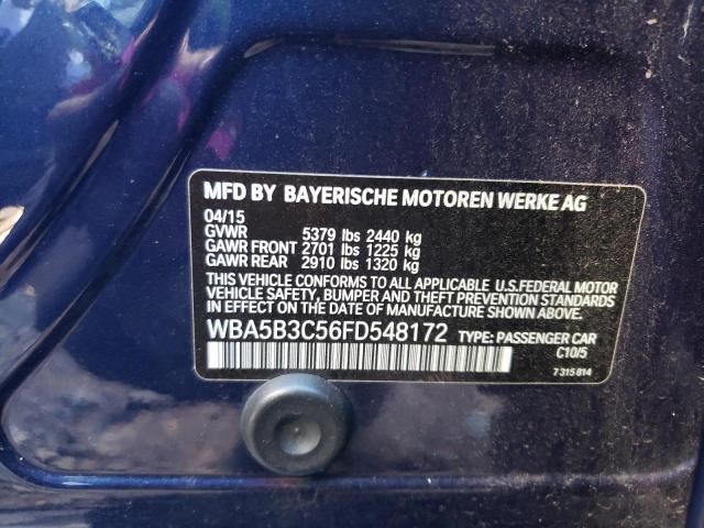 WBA5B3C56FD548172 - 2015 BMW 535 XI BLUE photo 12