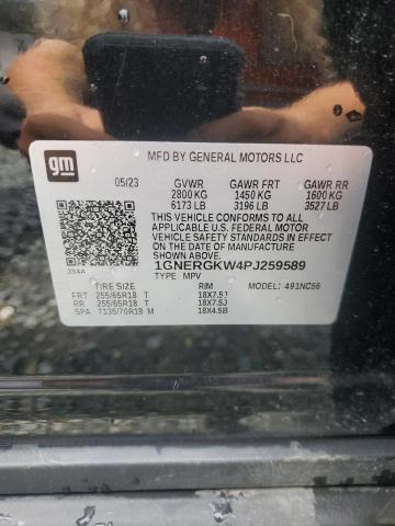 1GNERGKW4PJ259589 - 2023 CHEVROLET TRAVERSE LT BLACK photo 12