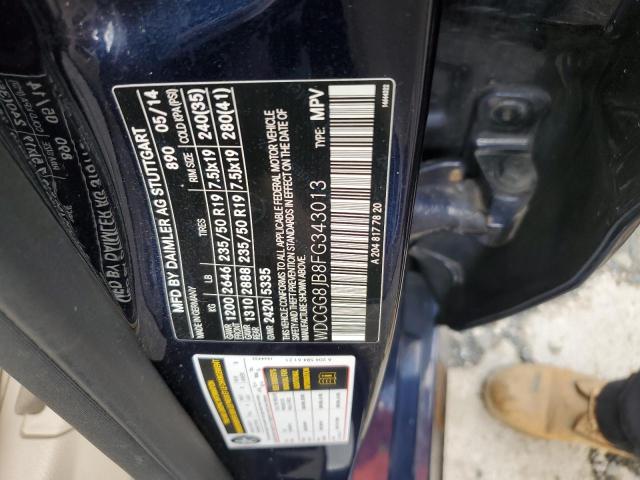 WDCGG8JB8FG343013 - 2015 MERCEDES-BENZ GLK 350 4MATIC BLUE photo 13