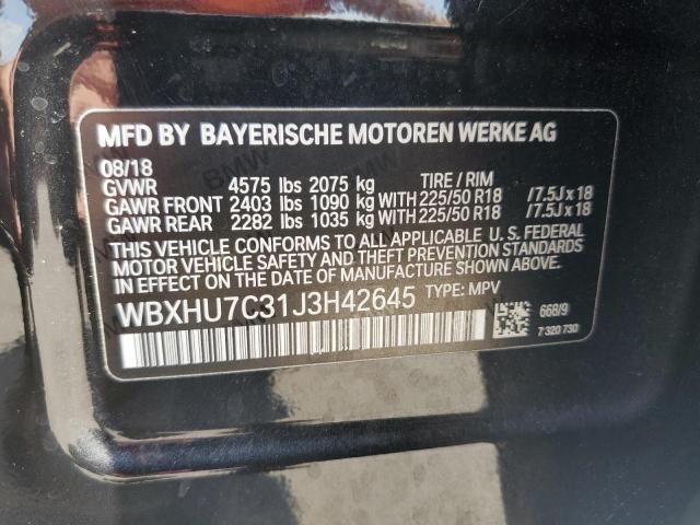 WBXHU7C31J3H42645 - 2018 BMW X1 SDRIVE28I BLACK photo 14