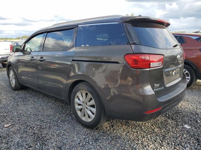 KNDMC5C12F6051418 - 2015 KIA SEDONA EX GRAY photo 2