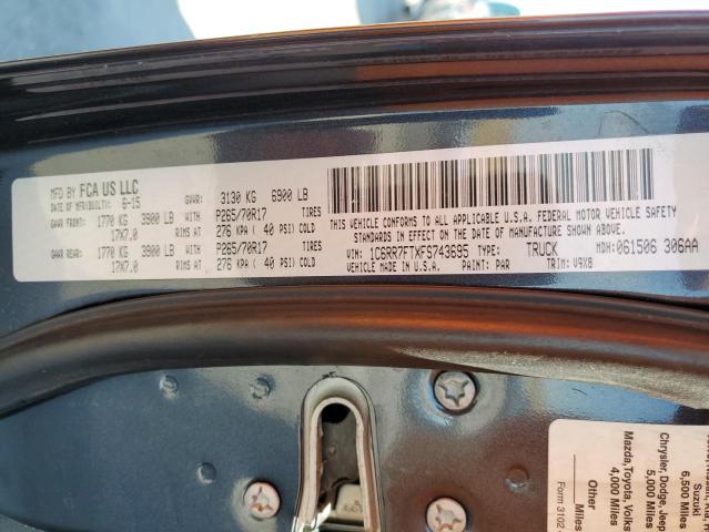 1C6RR7FTXFS743695 - 2015 RAM 1500 ST 石墨色 照片 13