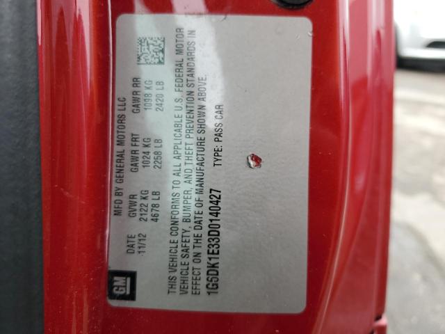 1G6DK1E33D0140427 - 2013 CADILLAC CTS PERFORMANCE COLLECTION Красный фото 12