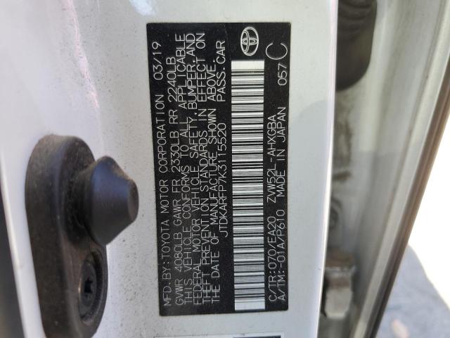 JTDKARFP7K3115520 - 2019 TOYOTA PRIUS PRIM Ağ foto 13