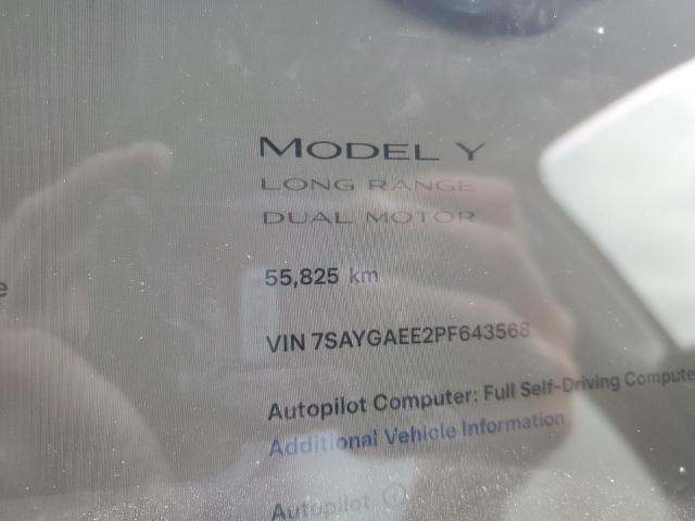 7SAYGAEE2PF643568 - 2023 TESLA MODEL Y 白色 照片 9