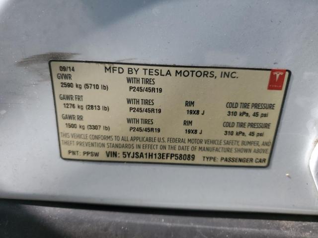 5YJSA1H13EFP58089 - 2014 TESLA MODEL S 白色 照片 12