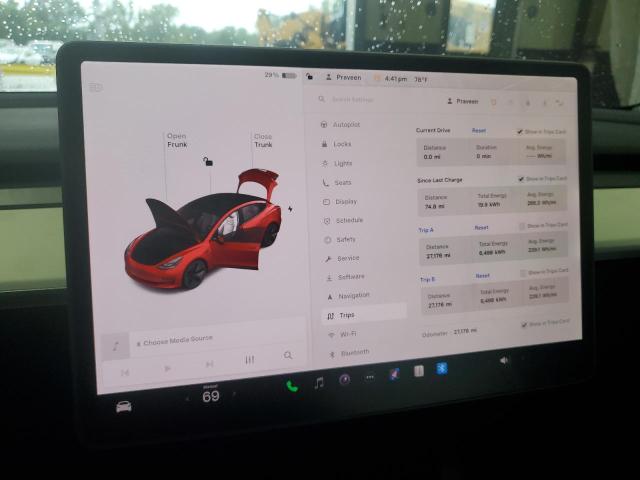 5YJ3E1EB9MF047923 - 2021 TESLA MODEL 3 红色 照片 9