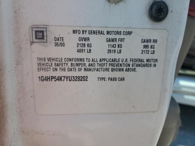 1G4HP54K7YU328202 - 2000 BUICK LESABRE CUSTOM WHITE photo 12