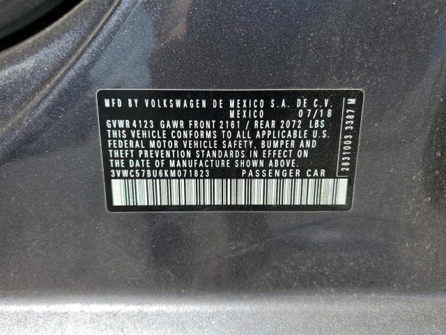 3VWC57BU6KM071823 - 2019 VOLKSWAGEN JETTA S GRAY photo 13