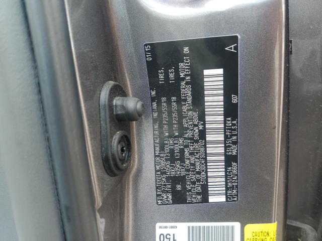 5TDDK3DC4FS098702 - 2015 TOYOTA SIENNA XLE GRAY photo 13