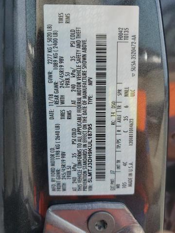 5LMTJ3DH9KUL18795 - 2019 LINCOLN MKC RESERVE GRAY photo 13