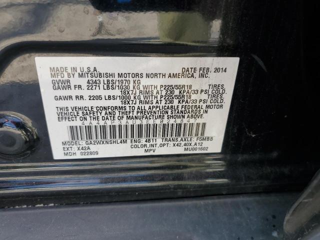 4A4AP3AU3EE024847 - 2014 MITSUBISHI OUTLANDER ES BLACK photo 13