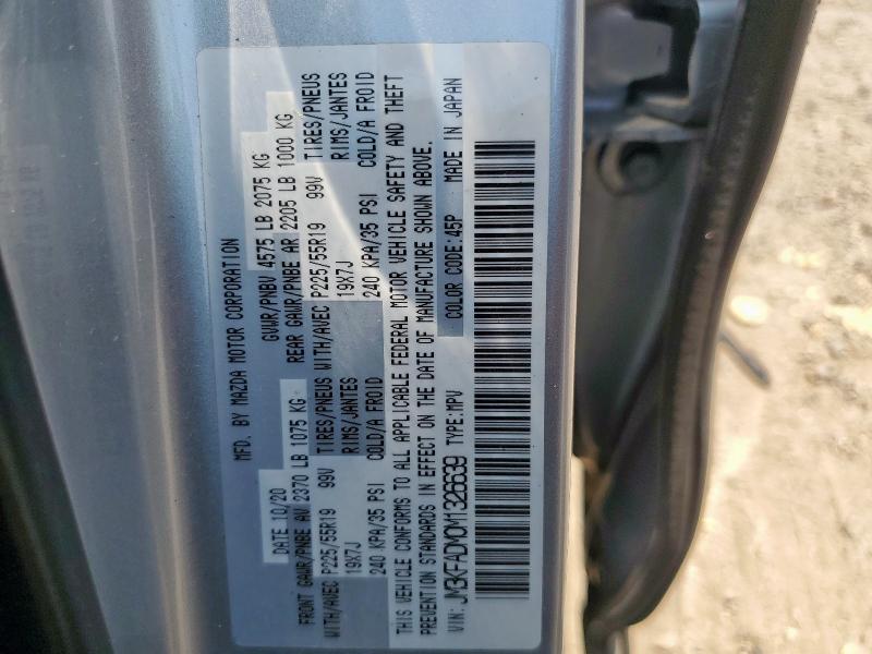JM3KFADM0M1326639 - 2021 MAZDA CX-5 GRAND TOURING SILVER photo 13