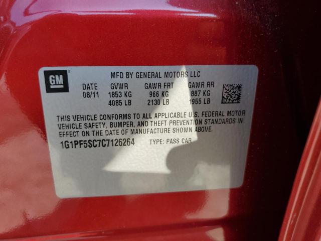 1G1PF5SC7C7126264 - 2012 CHEVROLET CRUZE LT RED photo 12