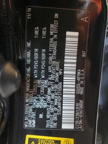 5TDJKRFH2FS110666 - 2015 TOYOTA HIGHLANDER XLE BLACK photo 13