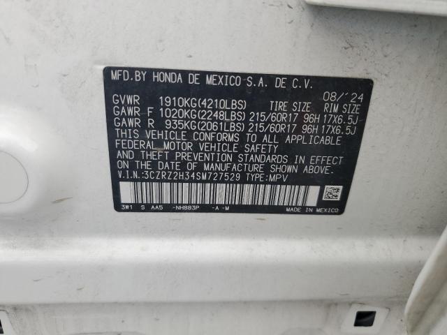 3CZRZ2H34SM727529 - 2025 HONDA HR-V LX WHITE photo 14