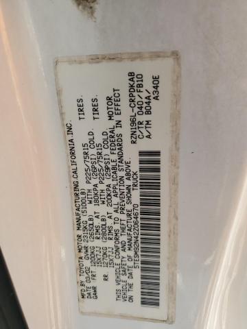 5TESM92N42Z064670 - 2002 TOYOTA TACOMA XTRACAB PRERUNNER თეთრი ფოტო 12