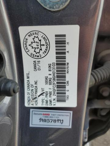 2HGFC2F58GH013103 - 2016 HONDA CIVIC LX GRAY photo 12