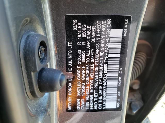 SHHFK7H48KU219666 - 2019 HONDA CIVIC SPORT 灰色 照片 12