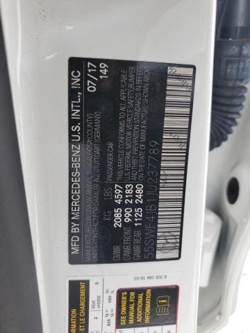 55SWF4JB1JU237789 - 2018 MERCEDES-BENZ C 300 WHITE photo 12