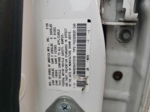 1HGCM66825A073732 - 2005 HONDA ACCORD EX WHITE photo 12